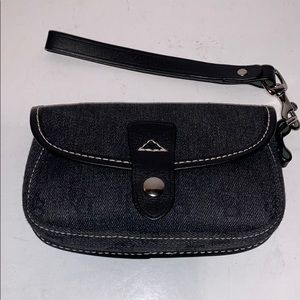 Dooney & Bourke black canvas snap wristlet pouch